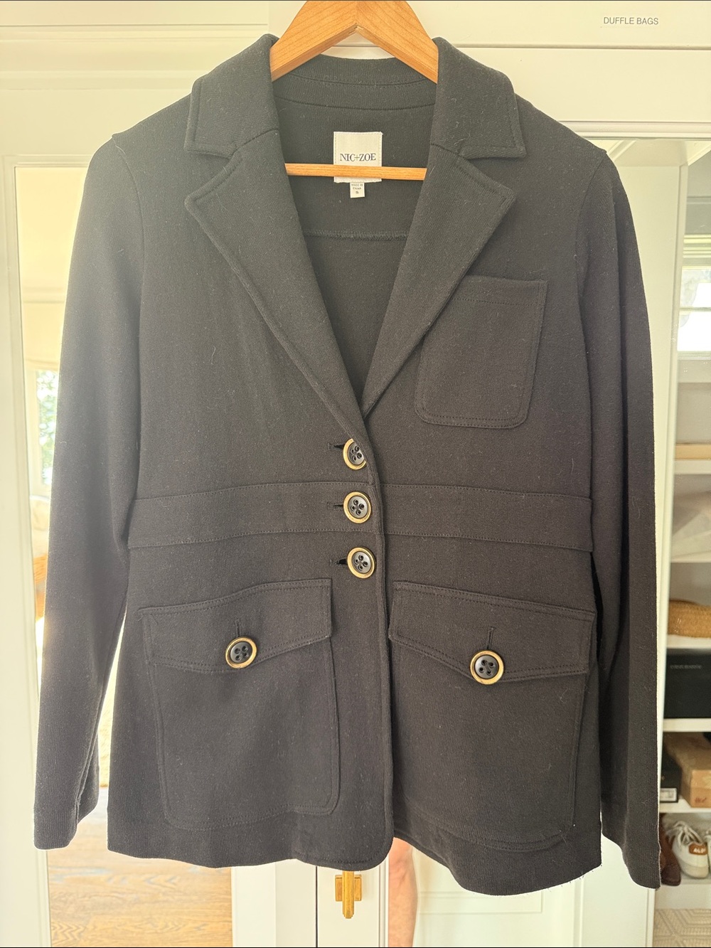 NIC+ZOE Black Tailored Blazer with Patch Pockets